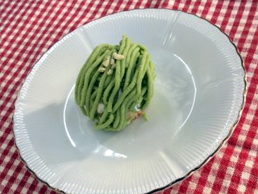 小松菜のくさみがなく食べやすい。 小松菜のモンブラン