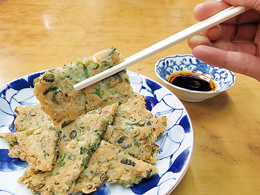 簡単で栄養たっぷりグリーンねぎの豆腐ちぢみ